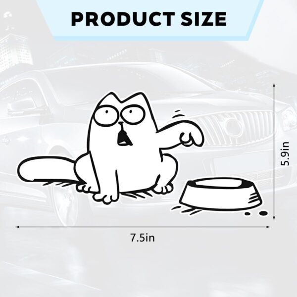 Funny Hungry Cat Car Sticker, 2PCS Waterproof Cat Needs Food... - Image 2
