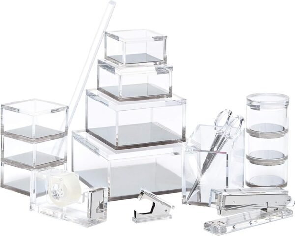 OfficeGoods Acrylic Desk Organizer w/Silver Base – Functiona... - Image 8