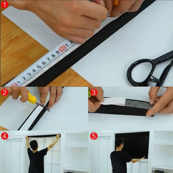 Temporary Blinds, Vertical Pleated Blinds No Drilling Self A... - Image 5
