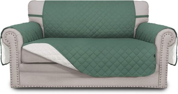 Easy-Going Reversible Loveseat Couch Cover for 2 Cushion Cou...