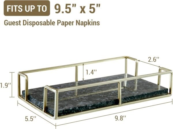 MyGift Hotel Series Commercial Guest Napkin Holder, Black Ma... - Image 5