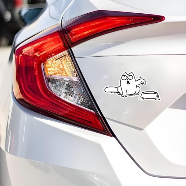 Funny Hungry Cat Car Sticker, 2PCS Waterproof Cat Needs Food... - Image 6