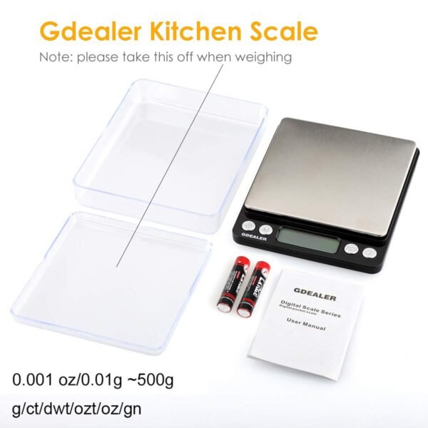 GDEALER Digital Pocket Kitchen Scale 0.001oz/0.01g 500g Kitc... - Image 6
