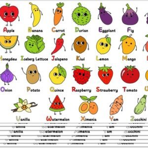WEBEEDY 30 Sheets Food Alphabet Coloring Paper Placemat, 15....