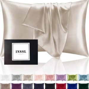 INSSL Silk Pillowcase for Women, Mulberry Silk Pillowcase fo...