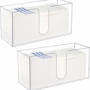 2 Pcs Acrylic Countertop Paper Towel Dispenser – Clear Foldi...