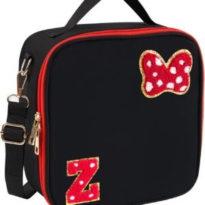 Preppy Initial Bow Mouse Lunch Bag, Kids Insulated Lunch Box...