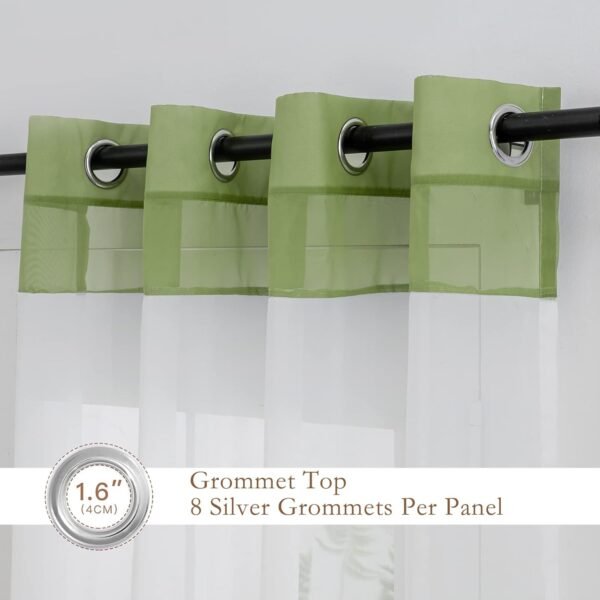 L.Z.E White Sheer Curtains 84 Inches Long 2 Panels Set Windo... - Image 3