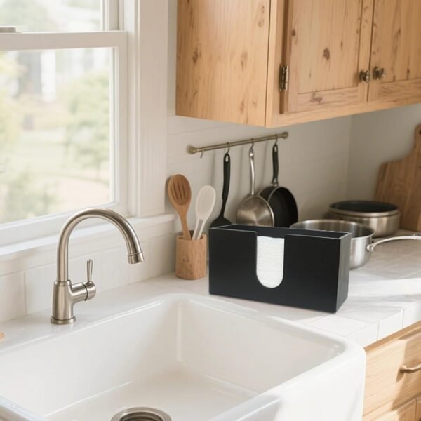 Paper Towel Dispenser Countertop, Bamboo Paper Hand Towel Ho... - Image 6
