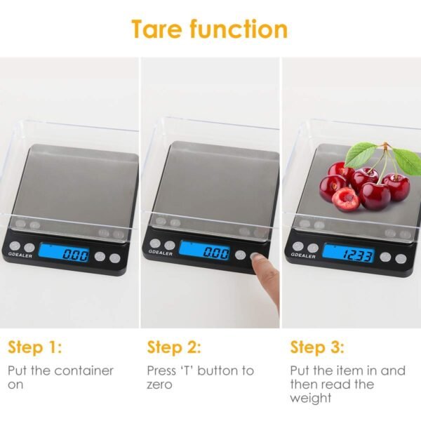 GDEALER Digital Pocket Kitchen Scale 0.001oz/0.01g 500g Kitc... - Image 4