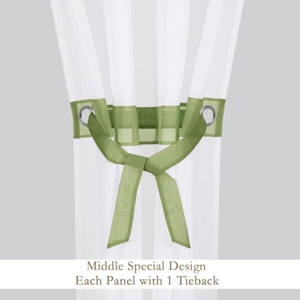 L.Z.E White Sheer Curtains 84 Inches Long 2 Panels Set Windo... - Image 4