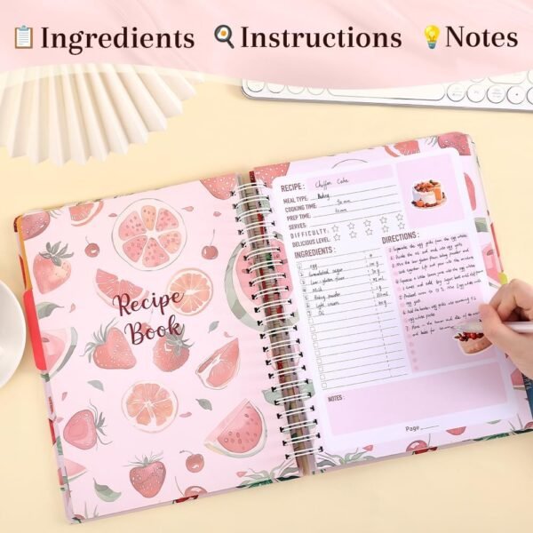 icceemee Blank Recipe Notebook to Write in Your Own Recipes ... - Image 3