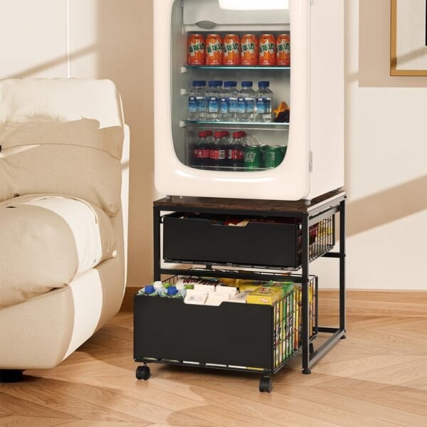 Mini Fridge Stand with Storage Drawer, 21.7”x21.7” Heavy Dut... - Image 7