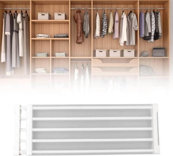 Expandable Closet Tension Shelf, PP Steel Tube Adjustable Wa... - Image 2