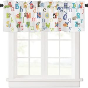 ABC Animals Alphabet Valance for Kitchen Window,A to Z Educa...