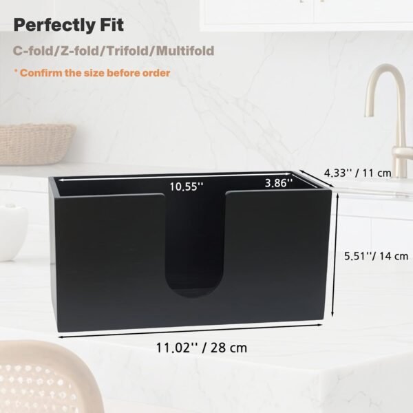 Paper Towel Dispenser Countertop, Bamboo Paper Hand Towel Ho... - Image 2