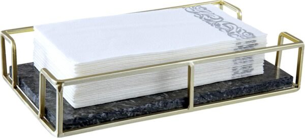 MyGift Hotel Series Commercial Guest Napkin Holder, Black Ma...