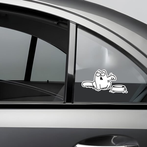 Funny Hungry Cat Car Sticker, 2PCS Waterproof Cat Needs Food... - Image 5