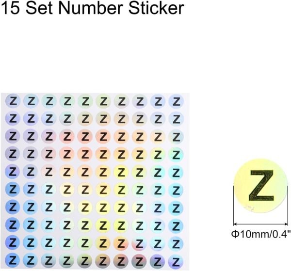 MECCANIXITY Laser Capital Letter Stickers, 3/8" Alphabet Z R... - Image 2