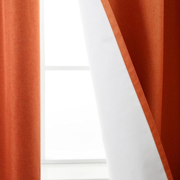 L.Z.E Burnt Orange 100% Blackout Curtains 72 Inch Length for... - Image 9