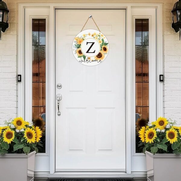 Sunflower Decor Monogram Letter Z Wreaths for Front Door Wre... - Image 3