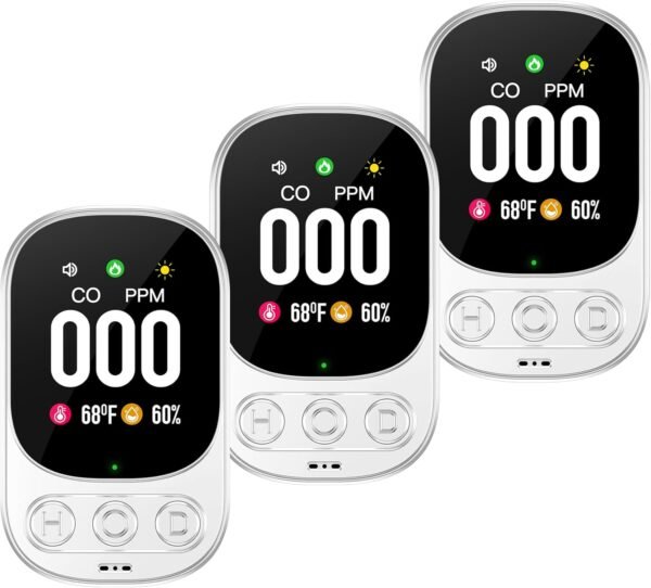 Carbon Monoxide Detectors Plug in, 3-in-1 CO Detector with T...