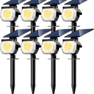 btfarm 8 Pack Solar Lights Outdoor Waterproof IP65, 52 LED S...