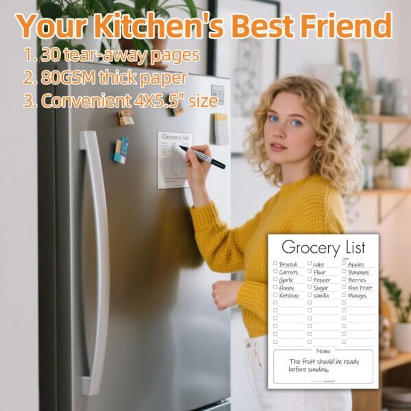 Rainbam Magnetic Notepads for Fridge 4 Pack - Shopping, To-D... - Image 4