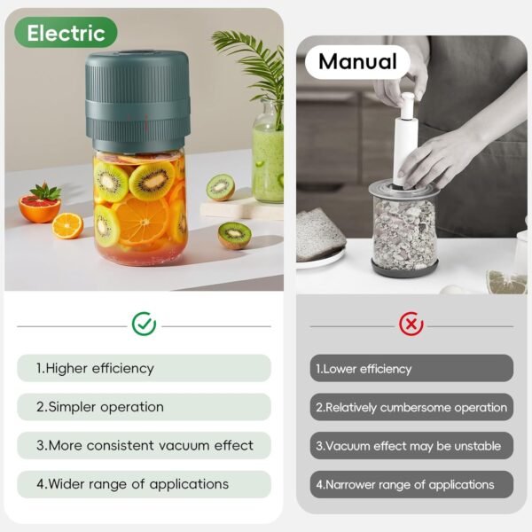Mason Jar Vacuum Sealer Kit, Electric Sealer for Wide and Re... - Image 6