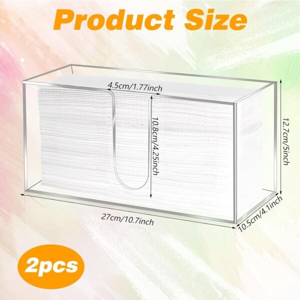 2 Pack Acrylic Countertop Paper Towel Dispenser, Folded Pape... - Image 2