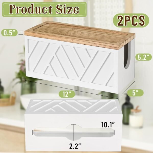 Set of 2 Paper Towel Dispenser Wall Mount, Paper Towel Holde... - Image 7