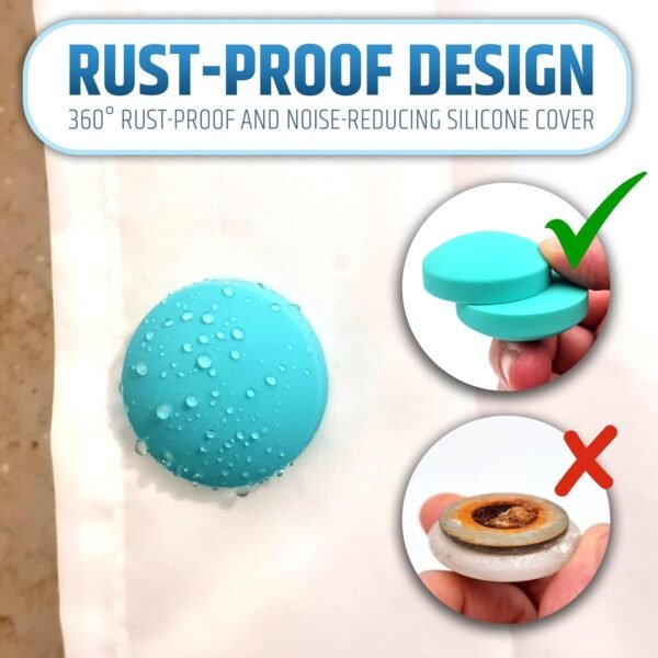 Powerful Anti-Billowing Magnetic Shower Curtain Weights for ... - Image 5