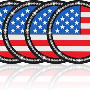 JUSTTOP Bling Car Cup Holder Coaster,4PCS American Flag Cup ...