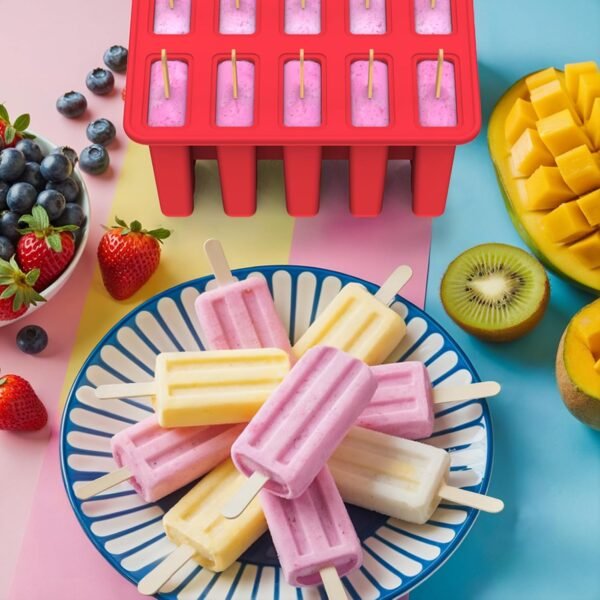 Miaowoof Homemade Popsicle Molds, 10-Cav Non-BPA Silicone Ic... - Image 7