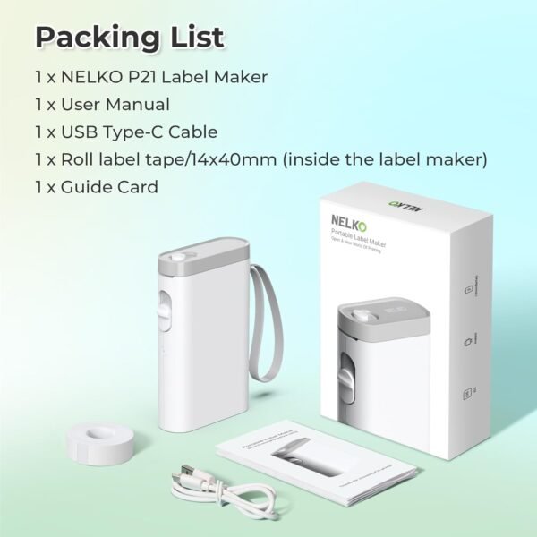 Nelko Label Maker Machine with Tape, P21 Bluetooth Label Pri... - Image 7