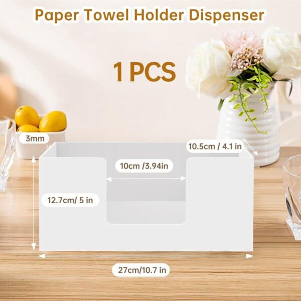 Paper Towel Dispenser Countertop, Acrylic Paper Towel Holder... - Image 3