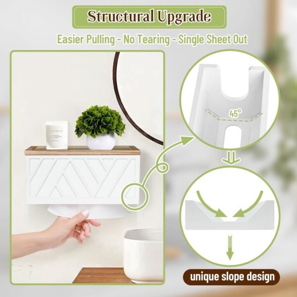 Set of 2 Paper Towel Dispenser Wall Mount, Paper Towel Holde... - Image 4