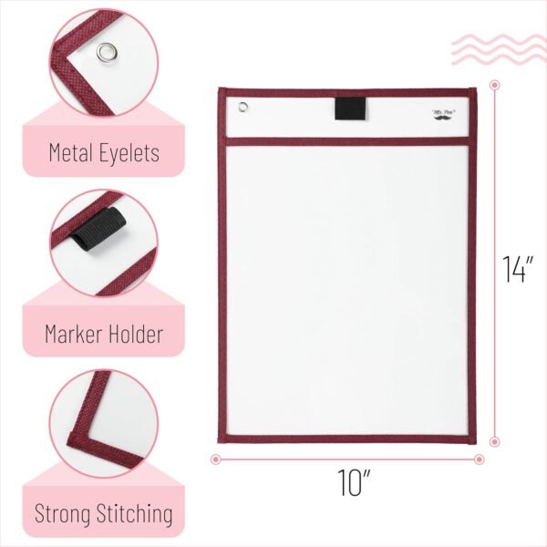 Mr. Pen- Dry Erase Pocket Sleeves, 6 Pack, 10"x14", Sunset C... - Image 3