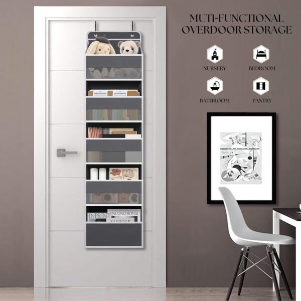 Over Door Organizer with 5 Large Pockets, Heavy Duty Hanging... - Image 3