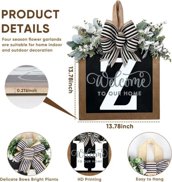 Ultra Large 14'' Last Name All Year Round Front Door Wreath ... - Image 4