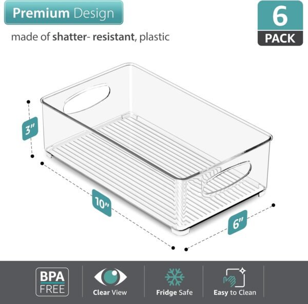 Sorbus Stackable Refrigerator Organizer Bins - Clear Storage... - Image 4
