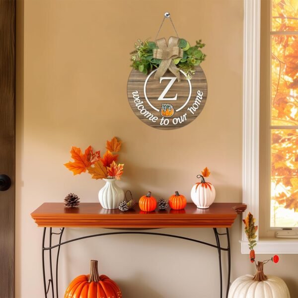 Interchangeable Seasonal Monogram Letter Z Welcome Sign Fron... - Image 3