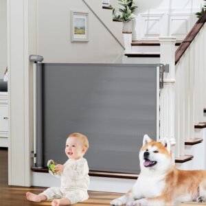 PRObebi Retractable Baby & Dog Gate - Extends to 72" Wide, 3...