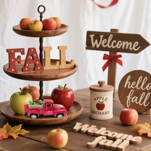 Fall Apple Decor Vintage Metal Truck with Mini Fake Apples a... - Image 6