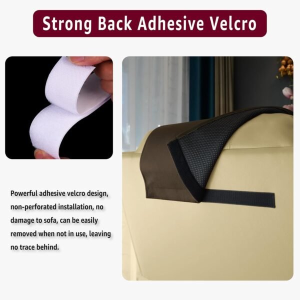 Recliner Headrest Covers Protector,Non Slip Soft Velvet Recl... - Image 4