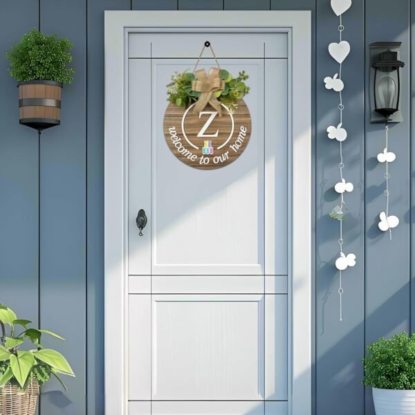 Interchangeable Seasonal Monogram Letter Z Welcome Sign Fron... - Image 4
