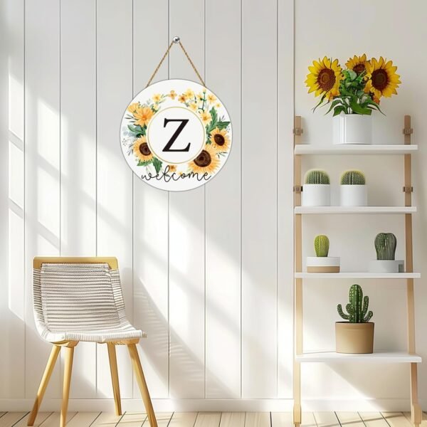 Sunflower Decor Monogram Letter Z Wreaths for Front Door Wre... - Image 4