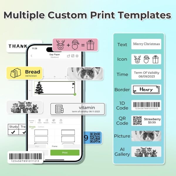 Nelko Label Maker Machine with Tape, P21 Bluetooth Label Pri... - Image 3