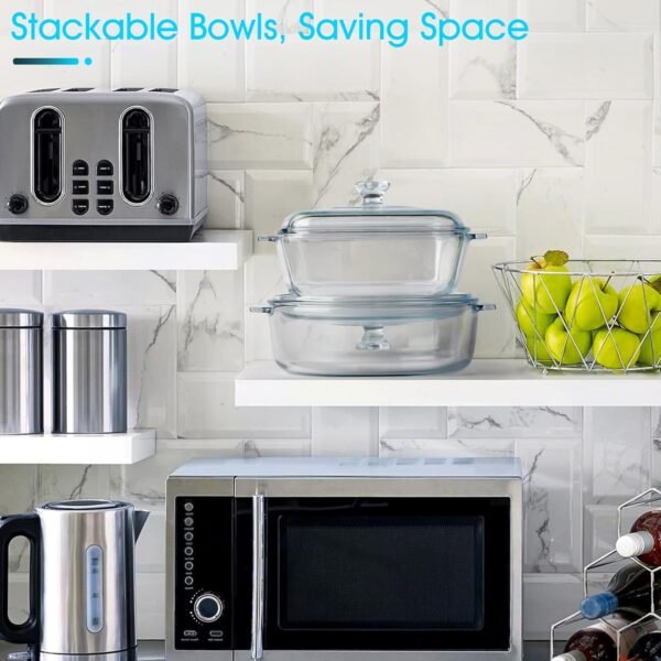 NUTRIUPS Small Glass Casserole Dish with Lid Oven Safe Casse... - Image 7