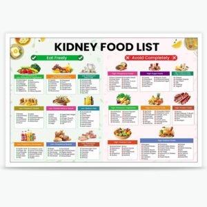 DFKJIB Kidney Friendly Food List Chart Poster Beginner Renal...